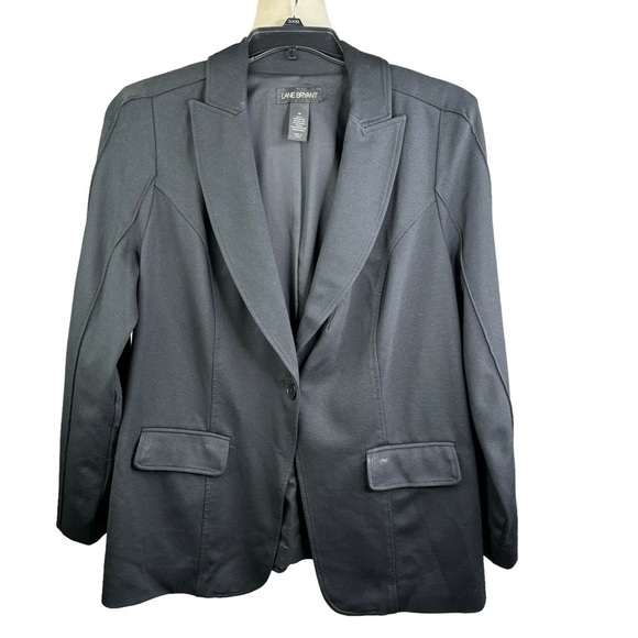 Lane Bryant Black Lined Career Casual Blazer One Button Front Close Mode… - Picture 9 of 13